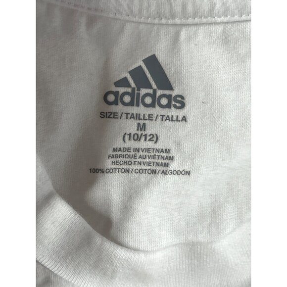 Adidas Boys White Long Sleeve 3-Stripes Tee Size 10/12 - Picture 8 of 10
